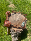 Handcrafted Copper Crown with Crystals & Pyramid